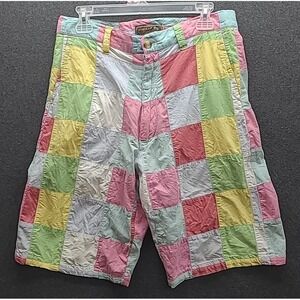 Siegfried Vintage‎ Shorts Mens 32  Pastel Patchwork 90s Retro Beachy Coastal